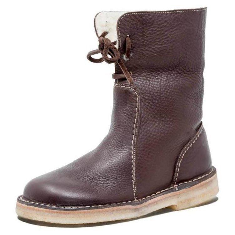 Konf | Wasserdichte Fleece-Lederstiefel mit Wollfutter