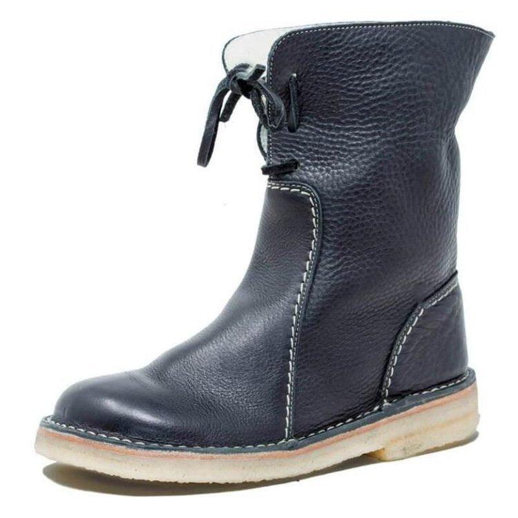 Konf | Wasserdichte Fleece-Lederstiefel mit Wollfutter